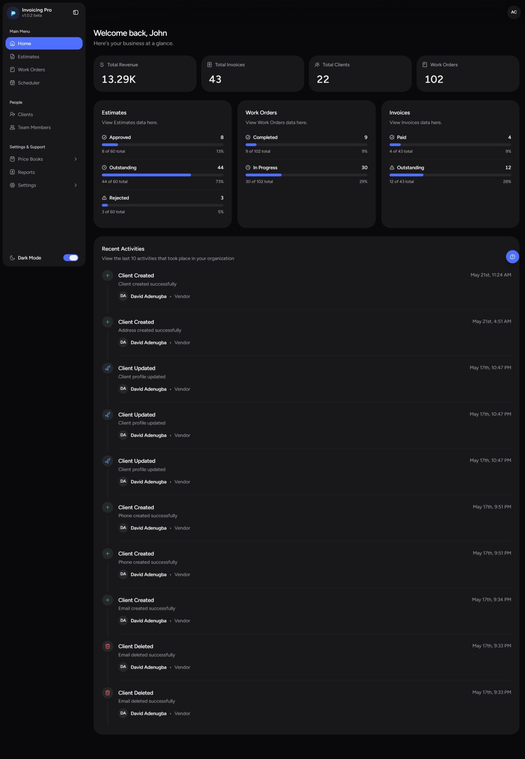 InvoicePro Dashboard