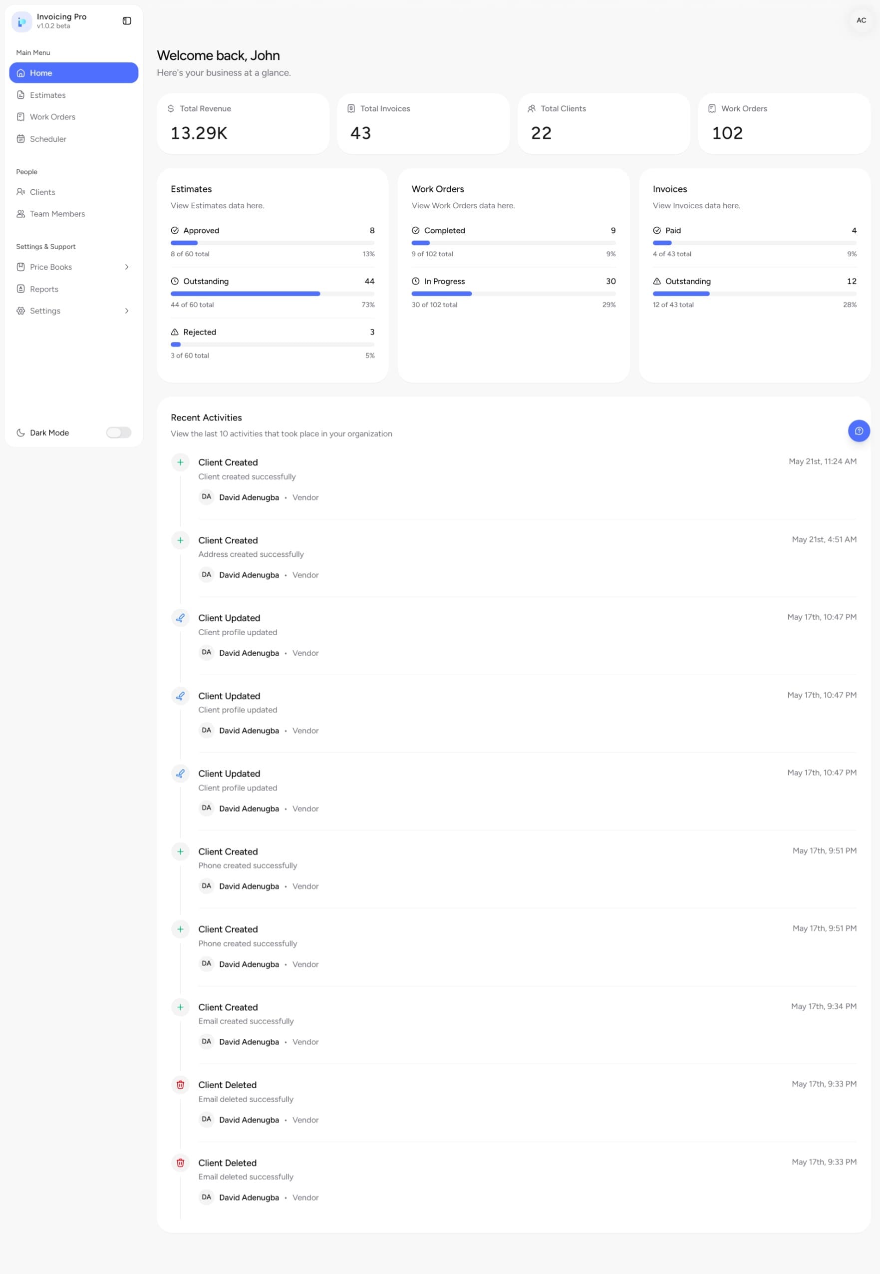 InvoicePro Dashboard